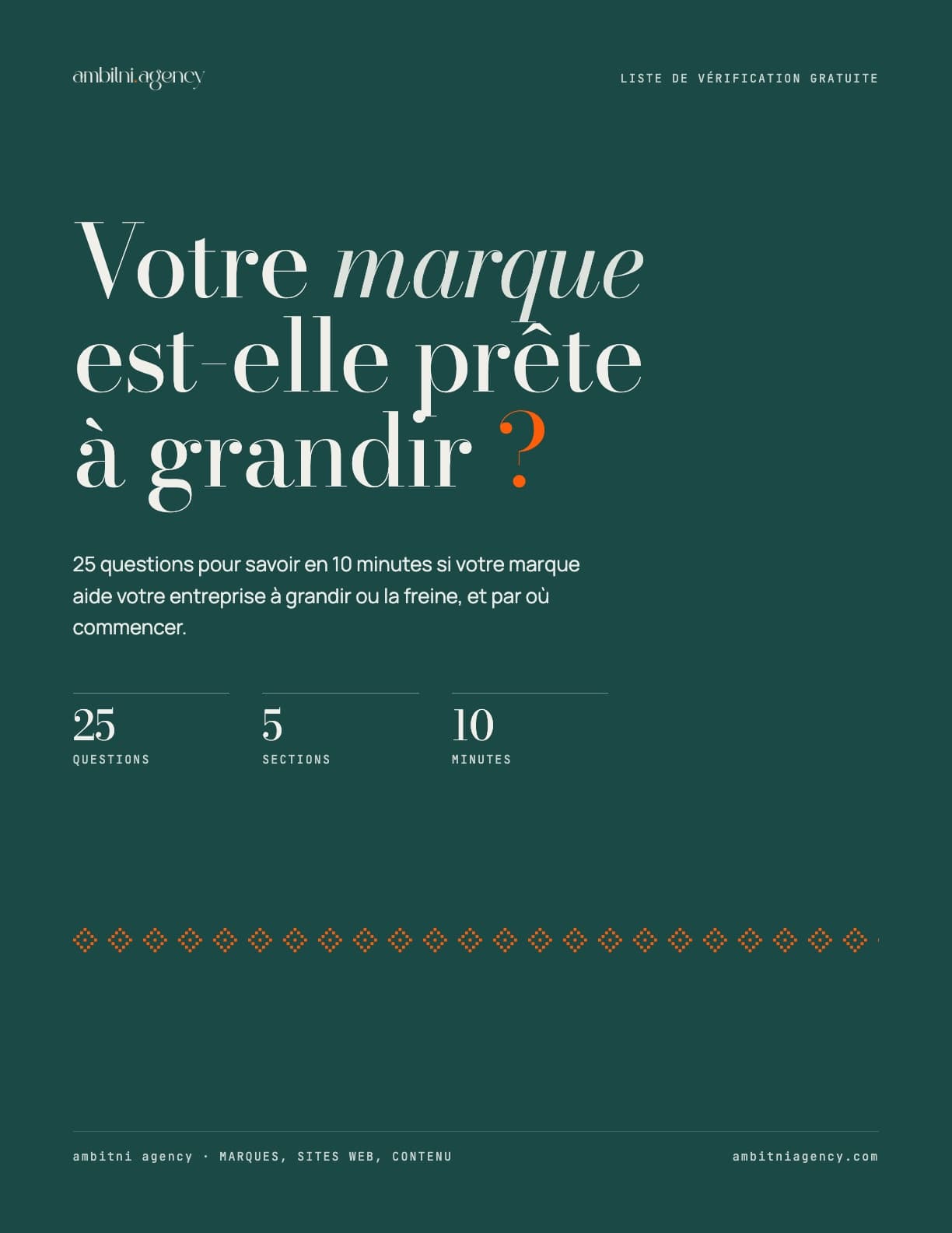 Couverture de la liste de vérification gratuite « Votre marque est-elle prête à grandir ? »