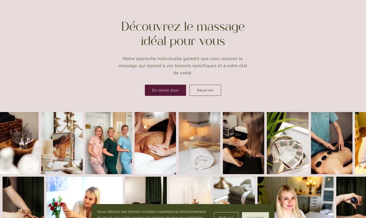 Site web de Hands of Gold — page d'accueil